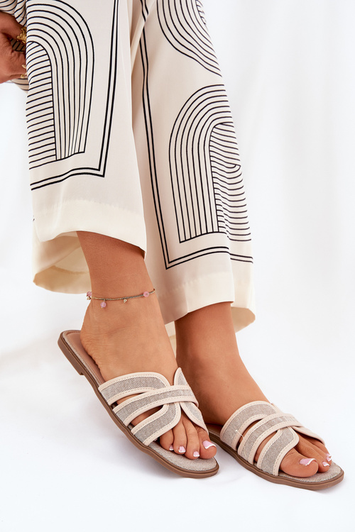 Klasické Dámské Plážové Pantofle Béžové Scazze