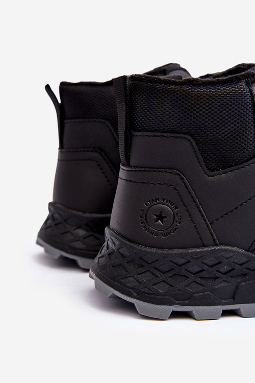 Treking topánky izolované detská čierna hviezda MM374203