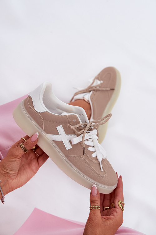 Nízke Dámske Športové Topánky Béžové Zelevelis