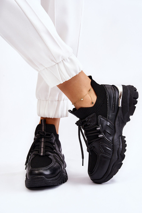 Dámske ponožkové športové topánky skĺzli čiernu Bernu