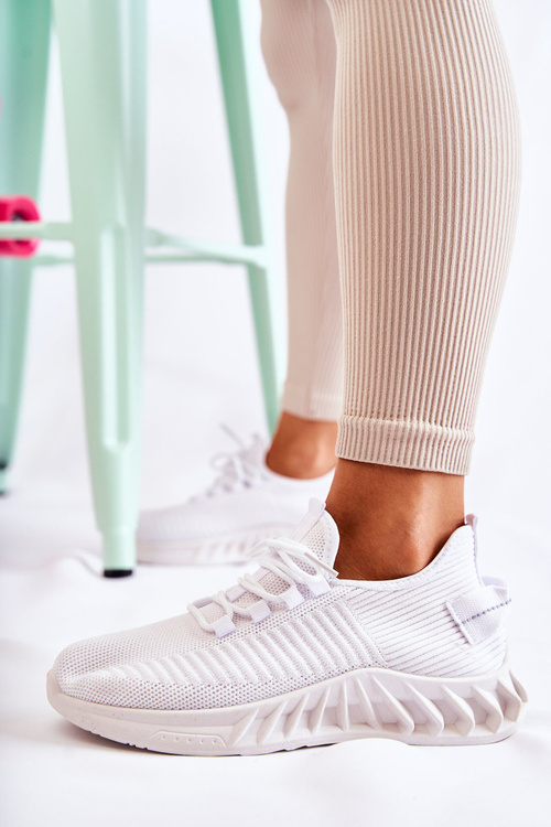 Dámské boty ze sportovního materiálu bile Lenney