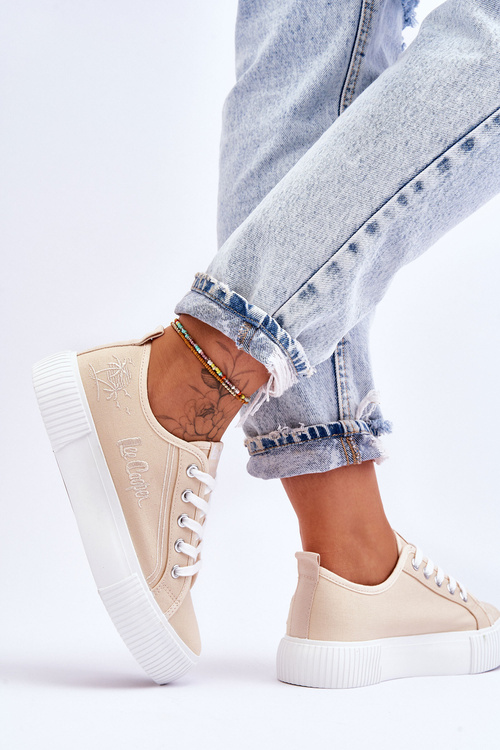 Pohodlné tenisky na Lee Cooper LCW-23-31-1808L Platform Bege