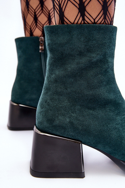 Kožené Boty Na Masivním Bloku SBarski MR870-70 Zelené