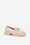 Dámské Mokasíny Eko Kůže Se Zlatým Detalem Béžové Ravalissea