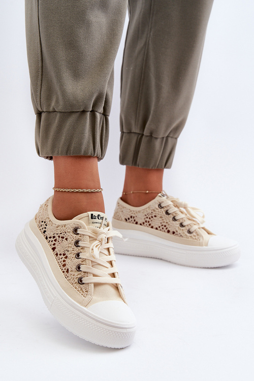 Dámské krajkové tenisky Lee Cooper LCW-23-44-1620 Beige