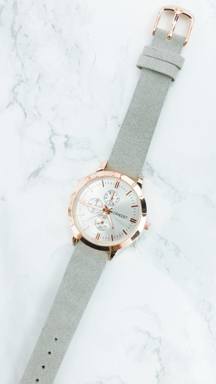 Dámské Hodinky Ernest Darsi Šedá Semiš