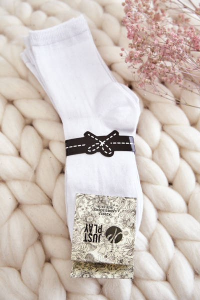 Dámske klasické hladké ponožky 5-pac biele