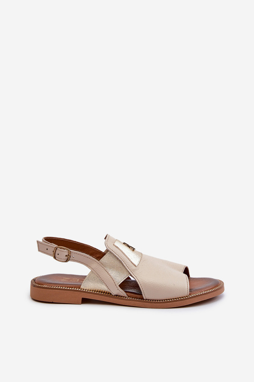 Zazoo 40385 Dámské Kožené Sandály Beige