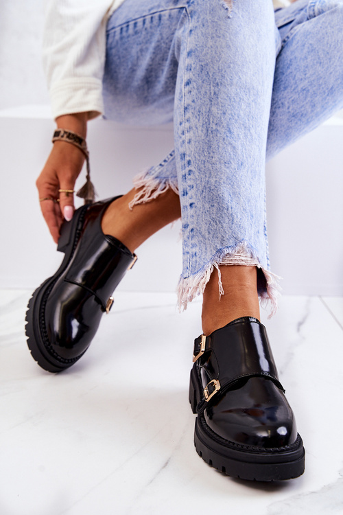 Kožené Boty Se Sponou La.Fi Černá Leonie