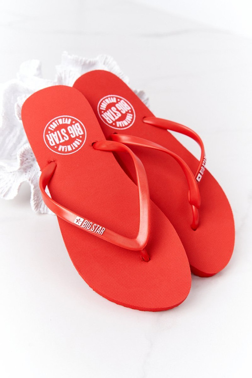 Ženské flip -flops Big Star ff274a611 červená