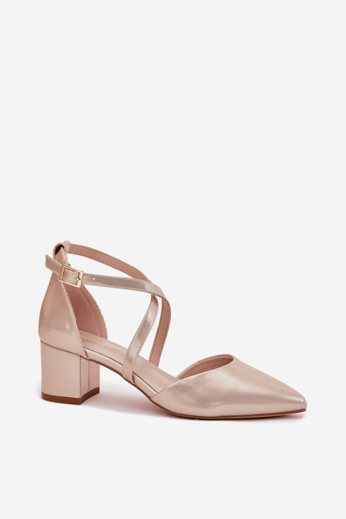 Lodičky Na Podpatku Z Eko Kůže Zlaté Sergio Leone SK830