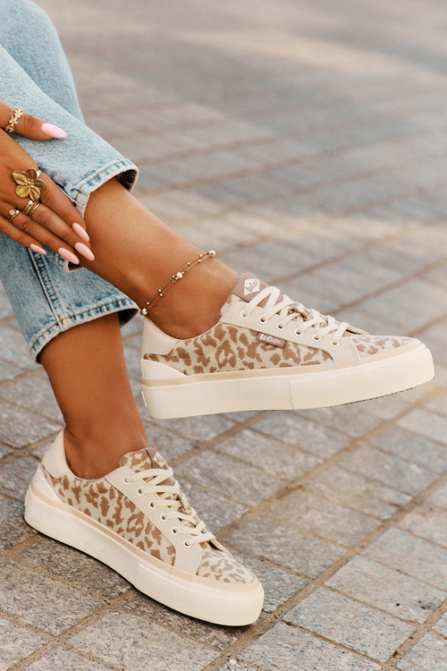 Nízke Dámske Tenisky Leopardí Vzor Lee Cooper LCW-25-02-3330L Béžové