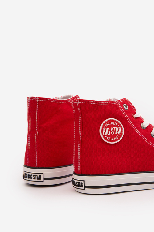 Big Star Vysoké pánské červené tenisky T174104