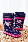 Detský gumový galoshes Navy Blue Teddy Bear Zinstina