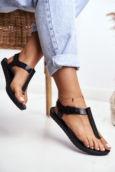 Dámske voňavé sandále gumy čierne DD285039