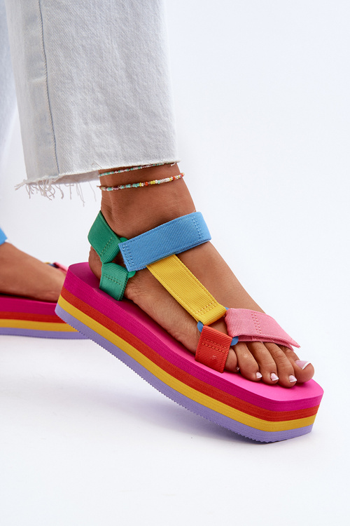 Dámské sandály na platformě multikolor Edireda
