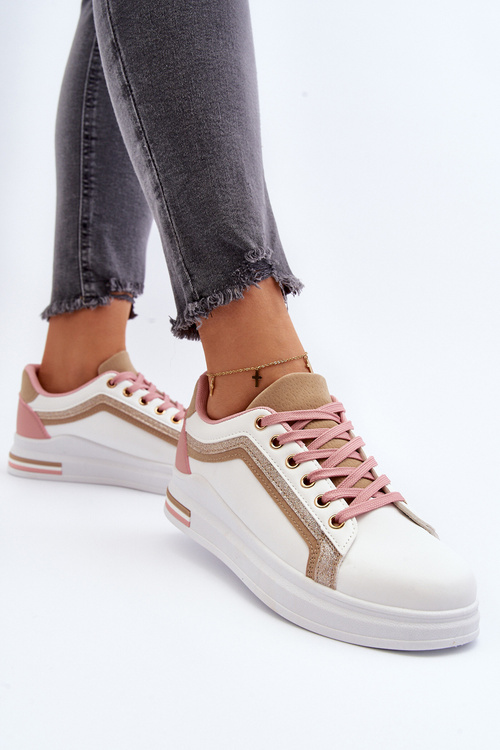 Dámske tenisky s brokátom v béžovej farbe Elnami