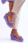Klasické semišové sandále pre kliny Denisse Violet