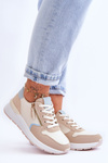 Dámske športové topánky s larisou béžovou zipsom