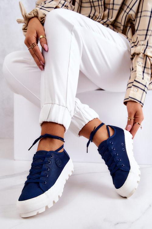 Dámske tenisky na platforme Big Star JJ274491 Navy Blue