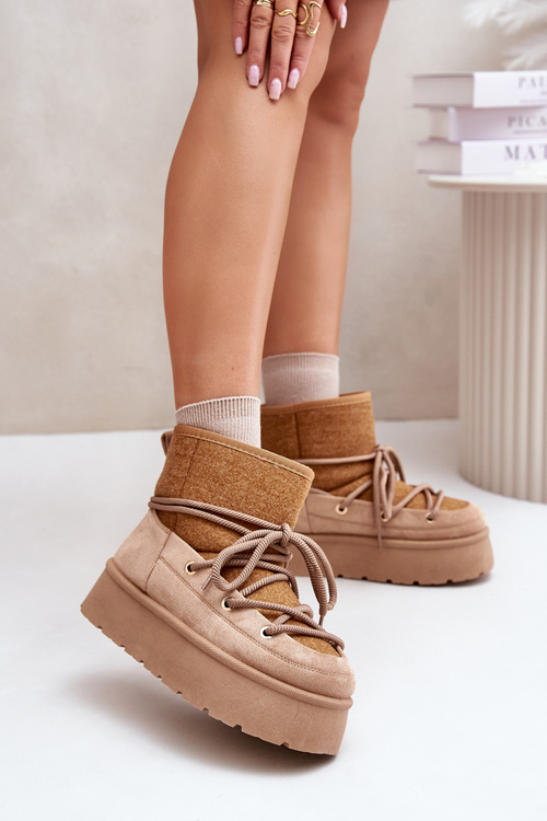 Sněhule S Vázáním Na Platformě Hnědé Mavora