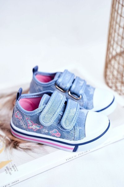 Dětské tenisky se suchým zipem modré Junalo