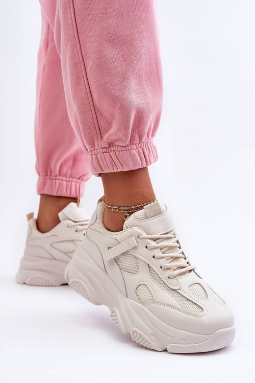 Dámské Sneakersy Na Masivní Platformě Bežové Agnenia