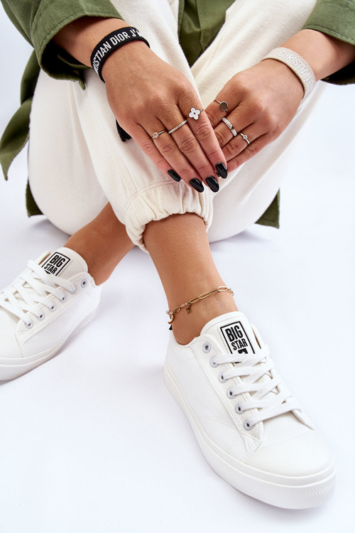 Klasické nízko veľké hviezdy LL274091 Biele tenisky