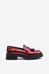 Lakované Loafersy s Fringe Bordó Velenase