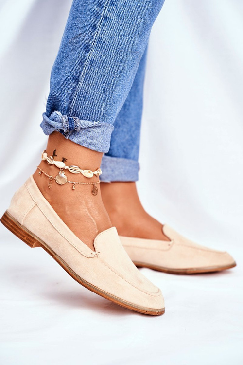 Dámské Polobotky Slip-on Semišové Béžové Twinky