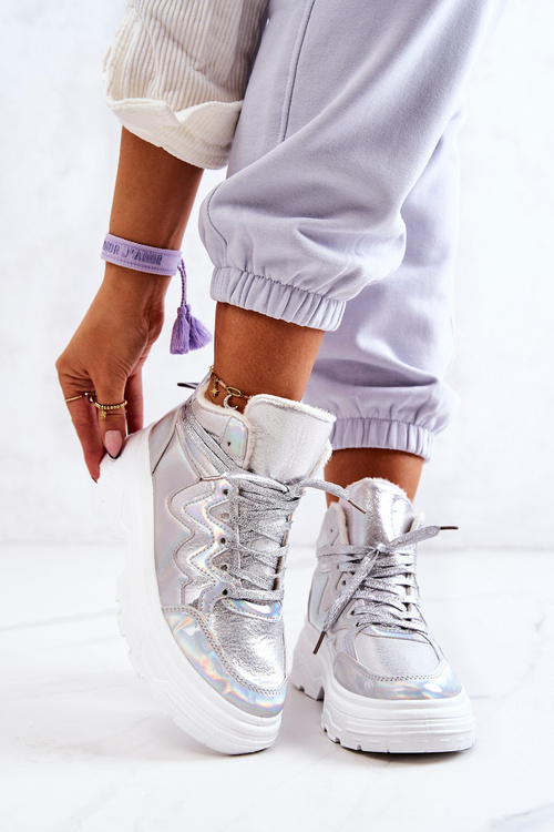 Strieborné izolované športové topánky Joenne