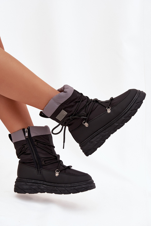 Dámske zimné čižmy na zips Lee Cooper LCJ-25-44-3930 Čierne