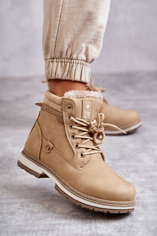 Dámské zateplené kozačky Trappers Tmavě béžová Liv