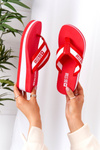 Dámske flip -flops flip -flops na veľkej hviezde HH274A095 Red Wedge