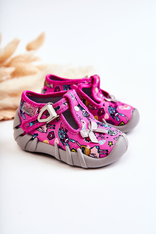 Befado Supergirl Papcia topánky s lukom 110p457 Pink-Gray