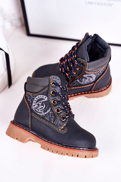 Izolované topánky pre deti na gumovom jedinom námorníckom modrom Bobby