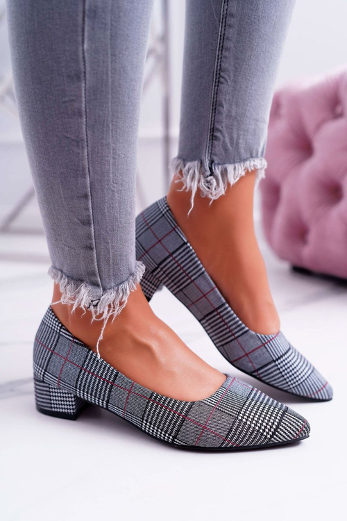 Dámské Lodičky černé kostkovaný vzor Colia