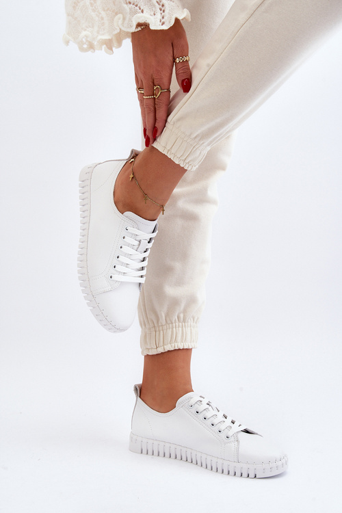 Bílé dámské kožené tenisky Xenobia