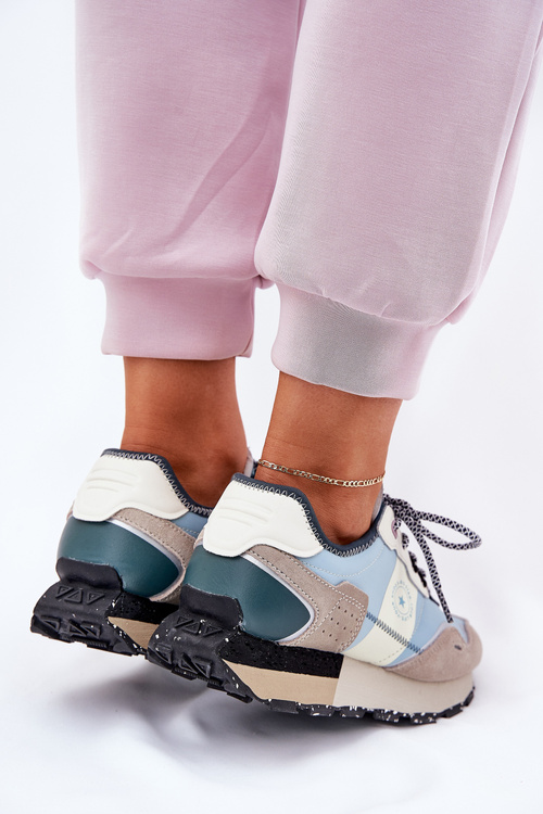 Dámske Semišové Tenisky Big Star RR274245 HI-POLY SYSTEM Šedá-Modrá