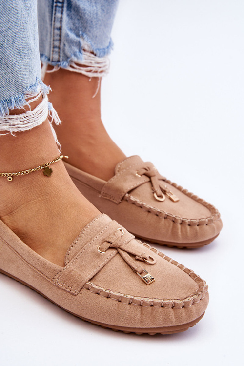 Klasické semišové mokasíny Tmavě béžová Good Time