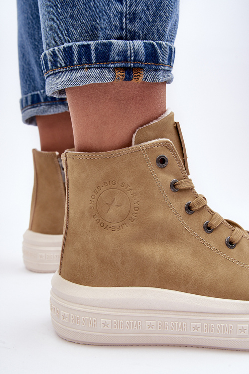 Dámské zipové boty s podšívkou Camel Big Star MM274026