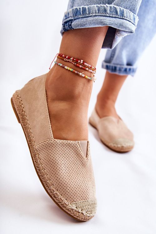 Dámské nazouvací semišové espadrilky béžove Corry