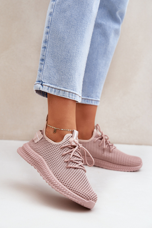 Sieťované Slip-on Športové Topánky Pre Ženy Ružové Harice