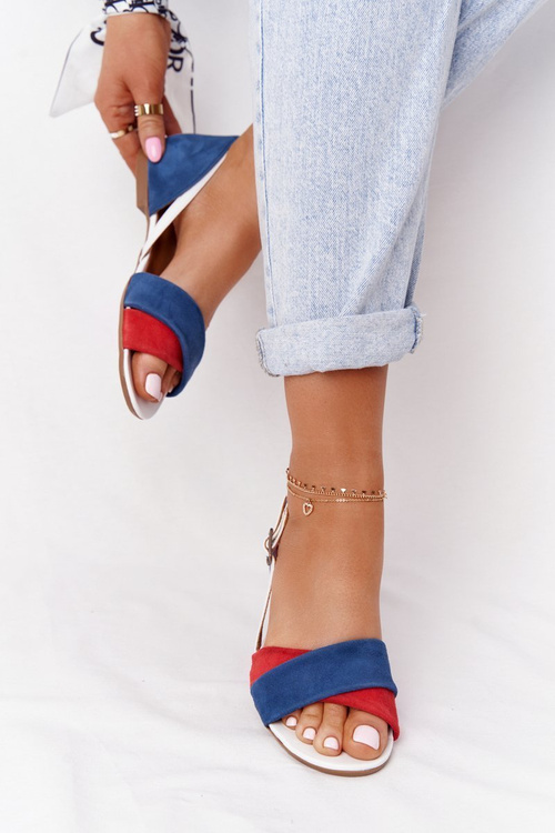 Kožené Sandály Maciejka 04614-17 Tmavě Modré-červené