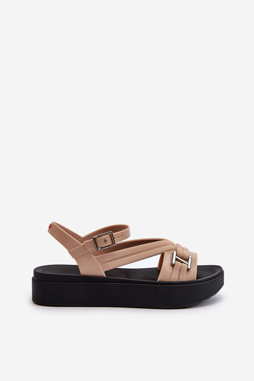 Vôňavé dámske sandále na platforme ZAXY LL285063 béžové