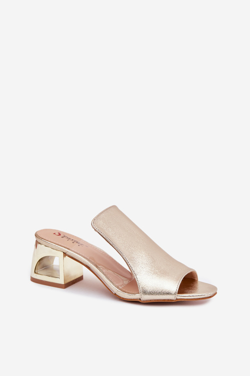 Dámské Sandály Na Podpatku Zlaté Tessira