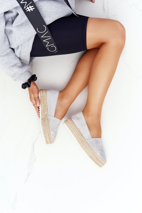 Espadrilles na platforme Straw S. Barski Gray