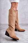 Semišové topánky Casey Beige Cowboy topánky