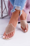 Lu Boo Beige Gum Guma Dámske žabky Anika Flip -flops