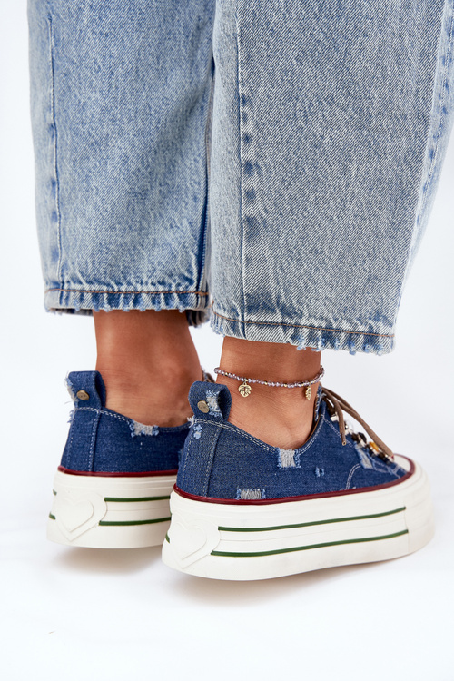 Dámské Tenisky Na Platformě GOE RR2N4103 Tmavě Modré